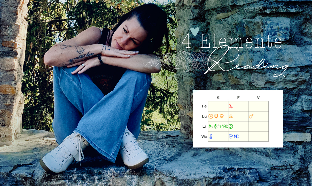 4 Elemente Reading: Komme in deine Energie und Kraft, durch die Ausgeglichenheit in deinen 4 Elementen.